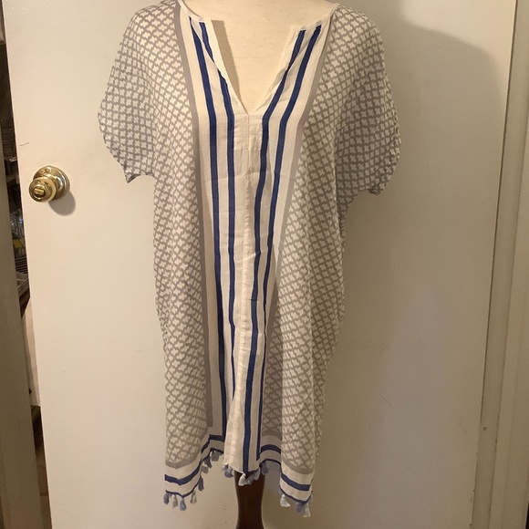 Eye of the Needle Palm Beach Cotton Swim Cover Up - Picture 1 of 3